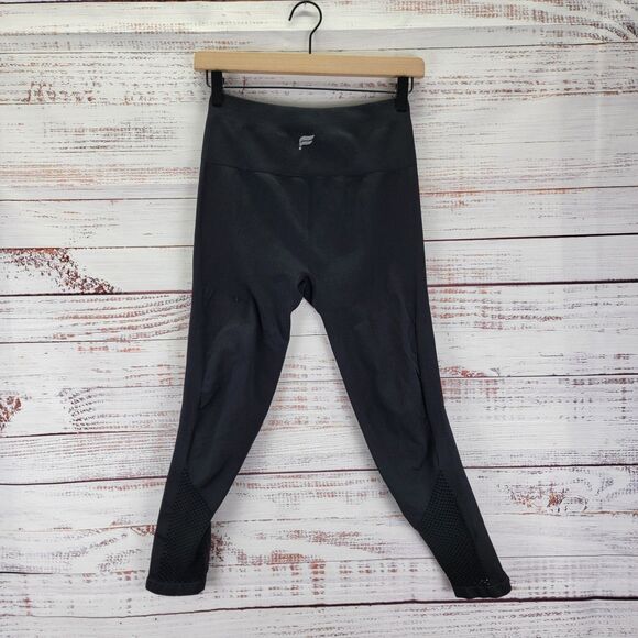 Fabletics Leggings Women Size S Black Sync Seamless High Waisted 7/8 Mesh Panel - Picture 7 of 10